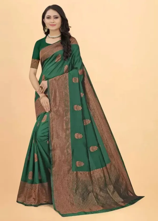 Green_Woven_Kanjivaram_Silk_Saree_with_Saree_Cover